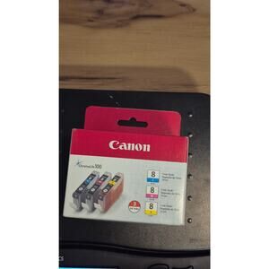 Canon CLI-8 Genuine Three Color Ink Tank, BLUE YELLOW AND MAGENTA SEALED